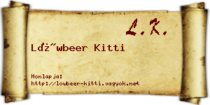 Löwbeer Kitti névjegykártya